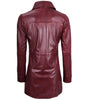 Genuine Leather Maroon Trench Coat