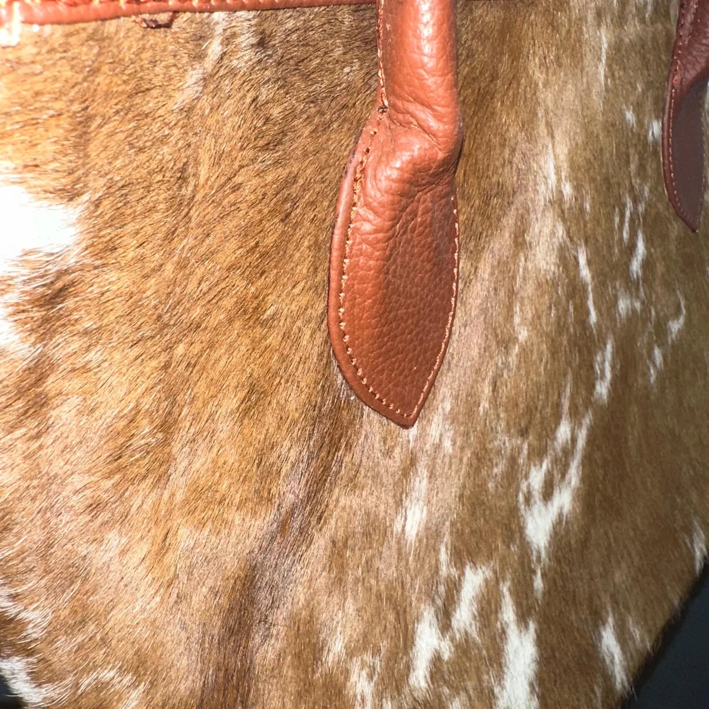 Genuine Hair On Cowhide Fur Tote Purse