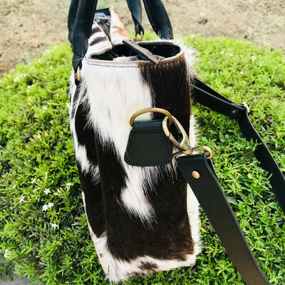 Large Cowhide Tote Crossbody Bag