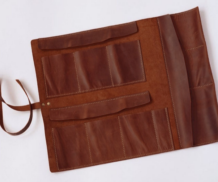 genuine leather pencil case roll