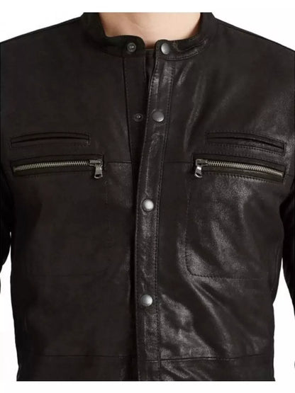 button up leather shirts for men