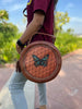 Hand Tooled Carving Leather Crossbody Bag