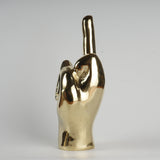 Brass Sculpture Hand Finger Sign Decor
