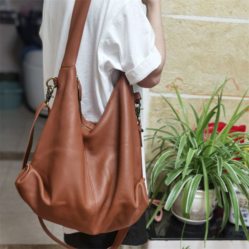 Leather Women Large Shoulder Messenger Tote Bag