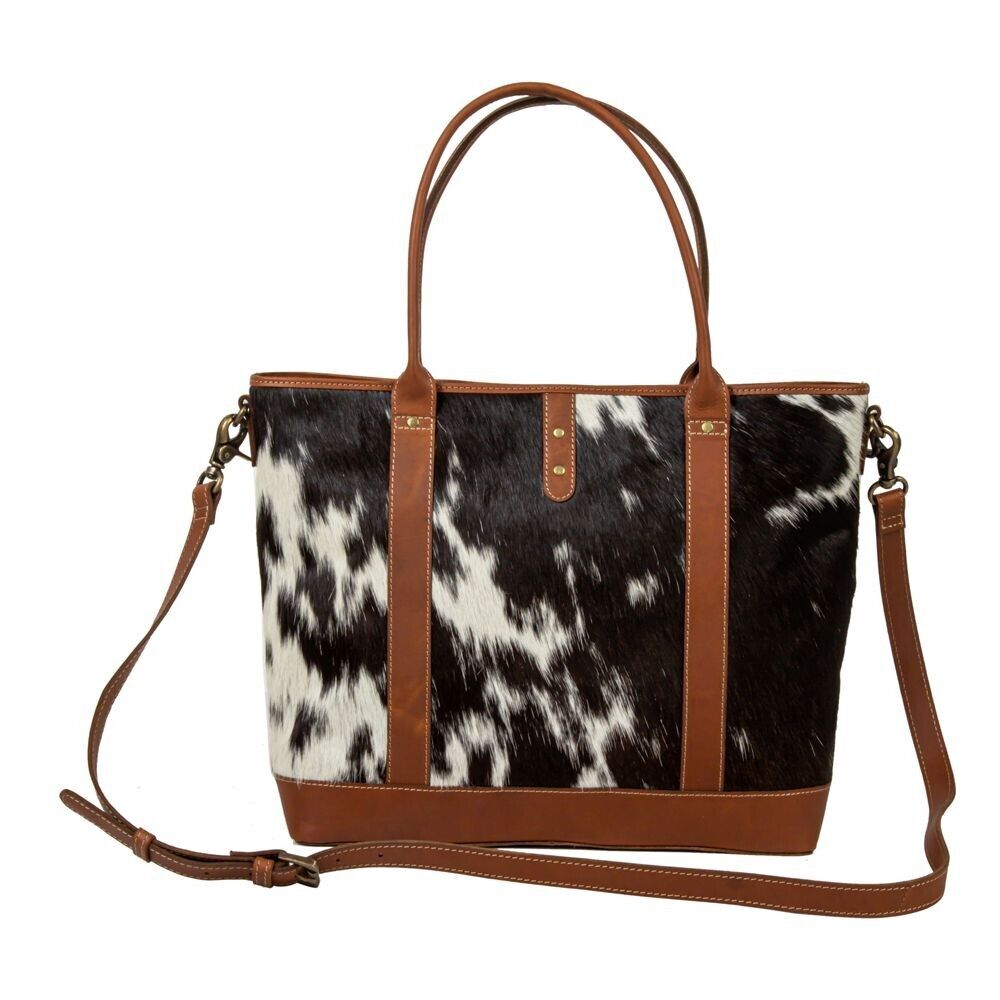 Hair On Cowhide Leather Tote Bag