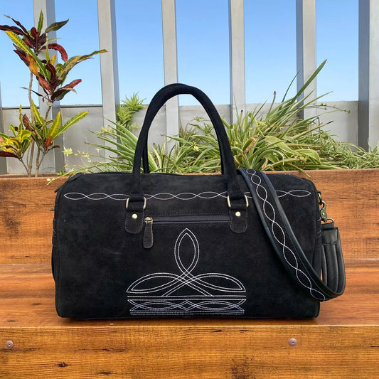Boot Stitch Suede Weekender Duffle Bag