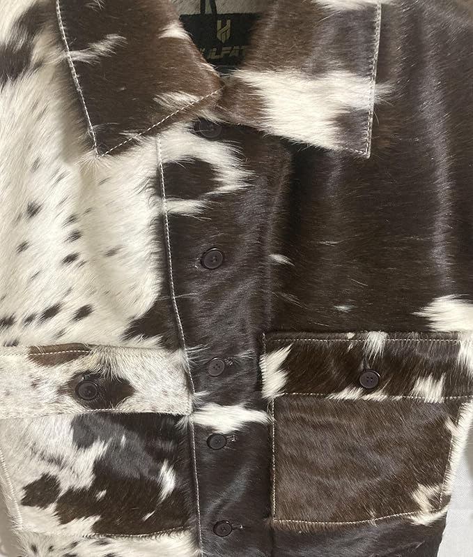 Hair On Cow Fur Jacket Brown Black White