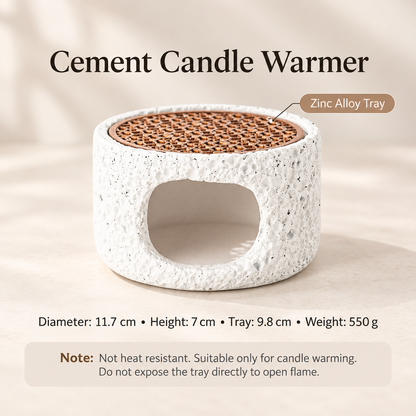 Incense Burner Cement Body with Zinc Alloy Warming Tray 3