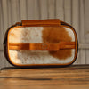 Cowhide vanity make up bag travel kit