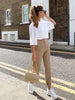 tapered pants women high wasited