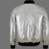 Silver Metallic Men's Leather Jacket