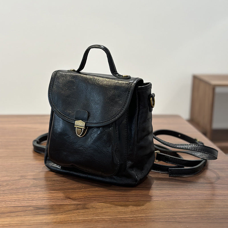 Small Genuine Leather Backpack for Women