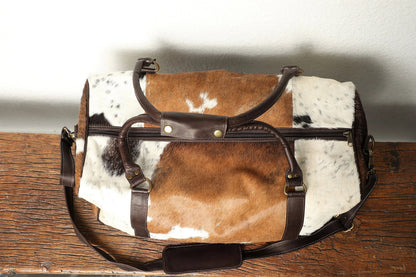 Large Hair On Cowhide Overnight Travel Bag