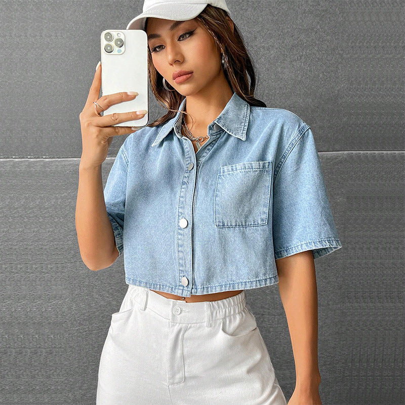 short denim jacket for women
