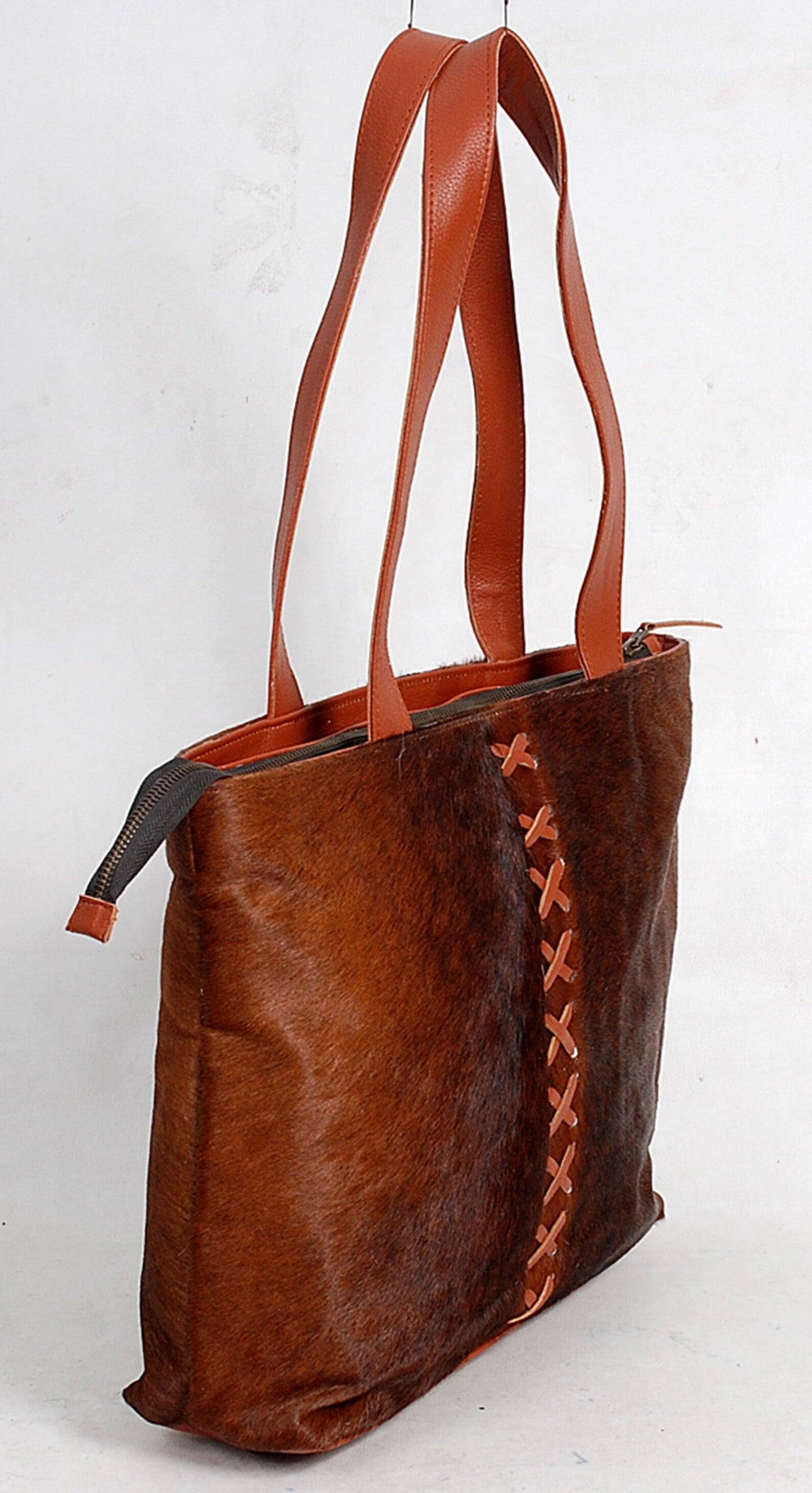 Dark Brown Cow hide Tote Purse