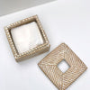 Whitewash Square Rattan Tissue Box Holder