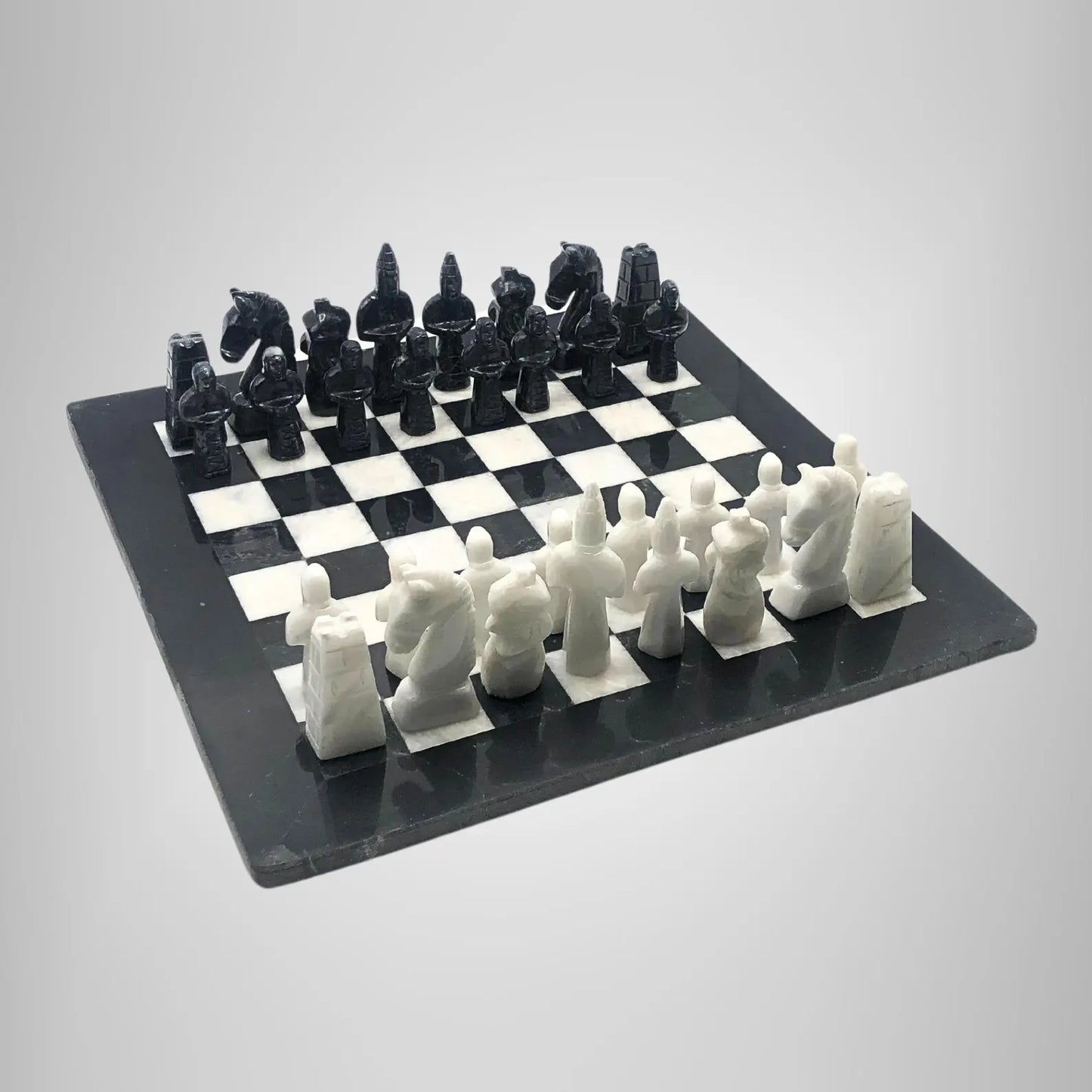 Black White Marble Chess Set Japanese