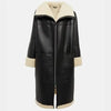 Women Leather Fur Trench Jacket Coat