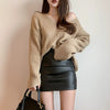 PU Leather Mini Skirt High Waist