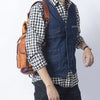 Genuine Leather Backpack Men Women Office Laptop Rucksack