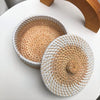 Round Natural Rattan Basket With Lid