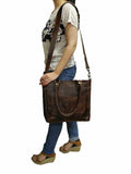 Women's Leather Carryall Tote Bag