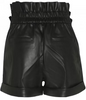 Genuine Leather Women Black Shorts