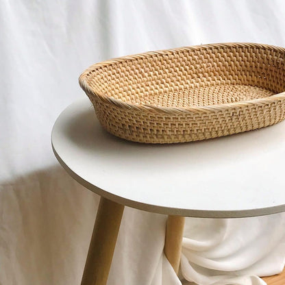 Natural Woven Rattan Boho Tray