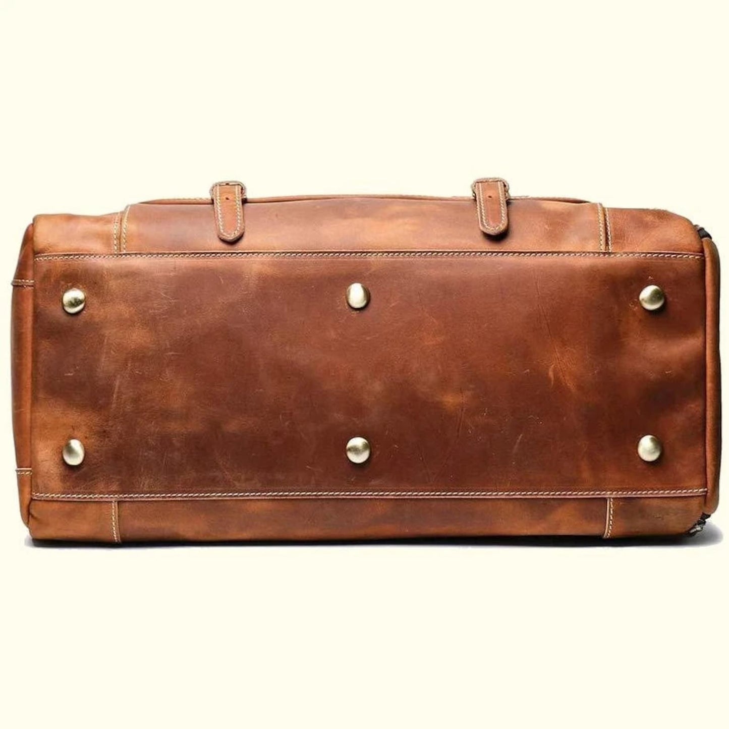 leather duffle bag with shoe compartment