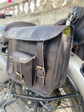leather side bag for motorcycle saddlebag
