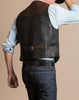 Black Brown Cowhide Leather Vest