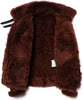 Maroon Aviator Shearling Leather Jacket