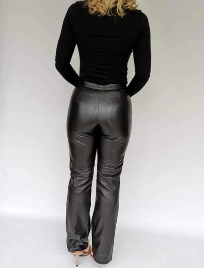 Women's Real Leather Cigarette Pants
