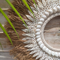 Papua Shells, Macrame, Grass Necklace with stand