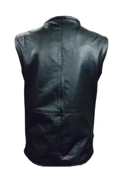 Mens leather motorcycle vest