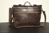 Dark Brown Leather Briefcase for Men 14" Laptop