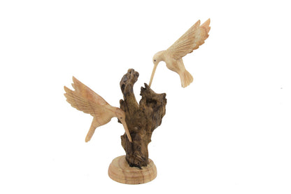 Wooden Sculpture Hummingbird Figurine