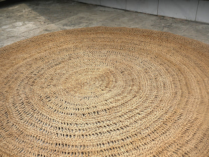 Natural Hand knitted Round Agel String Rug