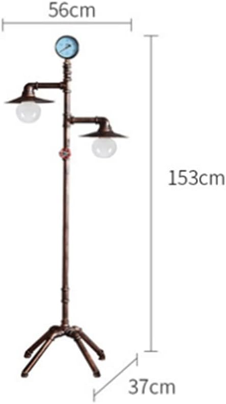 Industrial steampunk copper water pipe floor lamp
