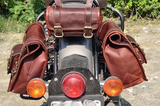 Handmade Brown leather Motorbike Saddlebag Pannier