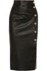 Genuine Black Leather Long Skirt