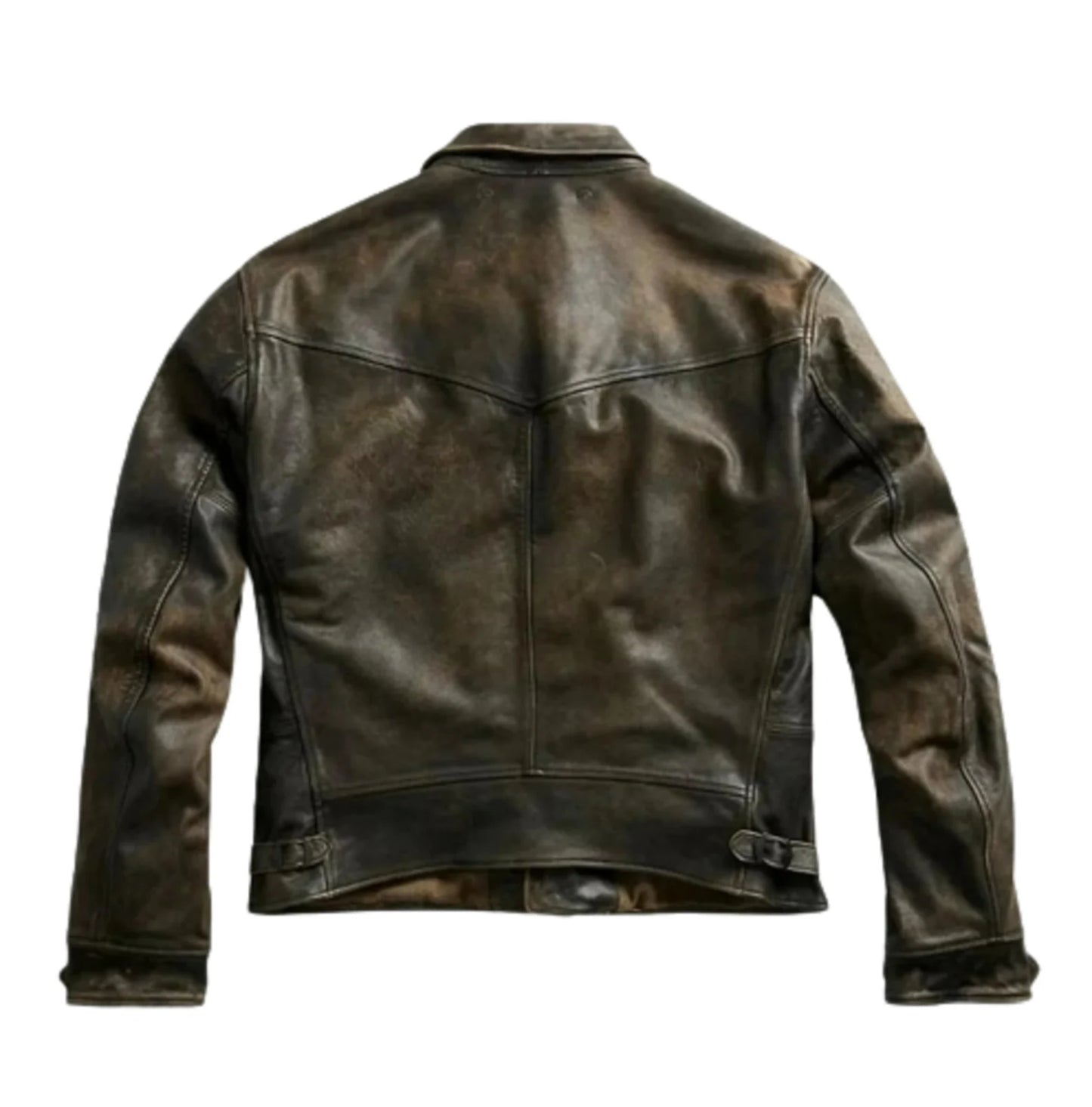 Button Front Classic Design Leather Jacket