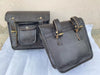 Black Leather Biker Saddle Bags