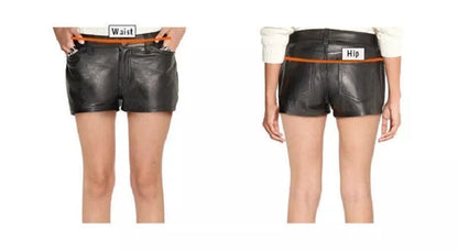 Green Genuine Leather women's Shorts