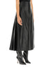 Genuine leather long skirt women