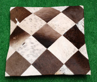 Light Pattern Cowhide Patchwork Pillow Cover
