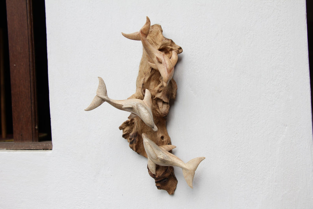 Hand Carved Wood Dolphin