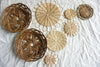 Round natural seagrass rattan wall decoration