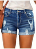women high waist ripped denim shorts