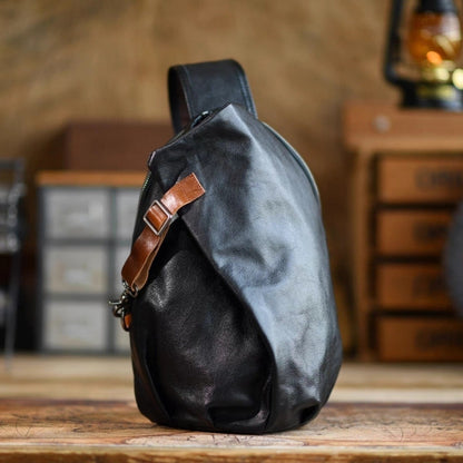 Men’s Genuine Leather Waist Bag Crossbody Chest Belt Bags